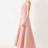 CALM AFTERGLOW BLUSH WOVEN MIDI DRESS