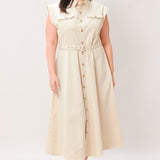 NEUTRAL COMMAND WOVEN SHIRT DRESS