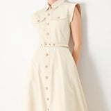NEUTRAL COMMAND WOVEN SHIRT DRESS