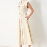 NEUTRAL COMMAND WOVEN SHIRT DRESS