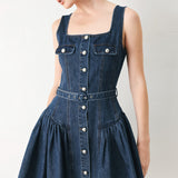 BABY BLUE LOVE DENIM MINI DRESS