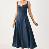 WESTERN CHARM DENIM MIDI DRESS