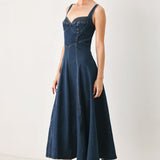 WESTERN CHARM DENIM MIDI DRESS