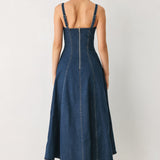 WESTERN CHARM DENIM MIDI DRESS