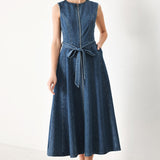 INDIGO SILHOUETTE DENIM MIDI DRESS