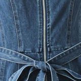 INDIGO SILHOUETTE DENIM MIDI DRESS