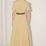 WARM STONE EDIT WOVEN MIDI DRESS