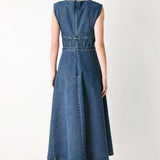 QUIET MUSE DENIM MIDI DRESS