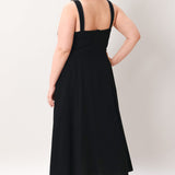LOVELY NOIR WOVEN MIDI DRESS