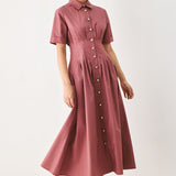 COUNTRYSIDE CHARM WOVEN MIDI DRESS