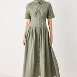 COUNTRYSIDE CHARM WOVEN MIDI DRESS