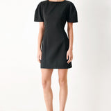 BLACK MIDNIGHT WOVEN MINI DRESS