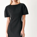 BLACK MIDNIGHT WOVEN MINI DRESS