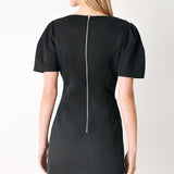 BLACK MIDNIGHT WOVEN MINI DRESS