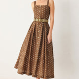 PARISIAN DOT WOVEN MIDI DRESS