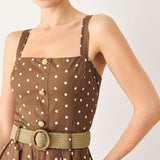 PARISIAN DOT WOVEN MIDI DRESS