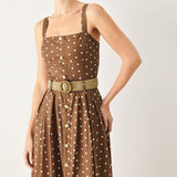 PARISIAN DOT WOVEN MIDI DRESS