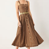 PARISIAN DOT WOVEN MIDI DRESS