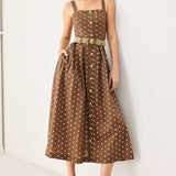 PARISIAN DOT WOVEN MIDI DRESS