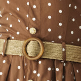 PARISIAN DOT WOVEN MIDI DRESS