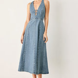 SUNDAY MUSE DENIM MIDI DRESS