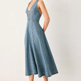 SUNDAY MUSE DENIM MIDI DRESS