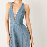 SUNDAY MUSE DENIM MIDI DRESS