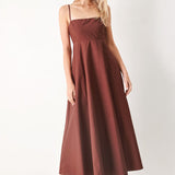QUIET LUXE WOVEN MIDI DRESS