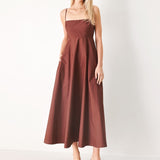 QUIET LUXE WOVEN MIDI DRESS