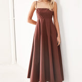 QUIET LUXE WOVEN MIDI DRESS