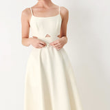 PEARL MOON WOVEN MIDI DRESS
