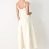 PEARL MOON WOVEN MIDI DRESS