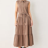 RUSTIC ROMANCE WOVEN MIDI DRESS
