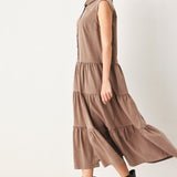 RUSTIC ROMANCE WOVEN MIDI DRESS