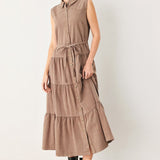 RUSTIC ROMANCE WOVEN MIDI DRESS