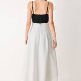 MODERN CONTRAST MIDI DRESS