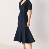 AFTER DARK DENIM MIDI DRESS