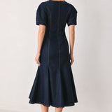AFTER DARK DENIM MIDI DRESS