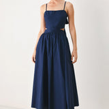 THE RIVIERA NIGHTS WOVEN MIDI DRESS