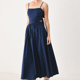 THE RIVIERA NIGHTS WOVEN MIDI DRESS