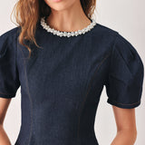 SWEET INDIGO DENIM MINI DRESS
