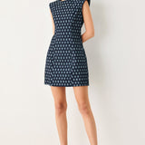 COOL GIRL CHECK JACQUARD DENIM MINI DRESS