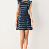COOL GIRL CHECK JACQUARD DENIM MINI DRESS