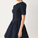 SWEET INDIGO DENIM MINI DRESS