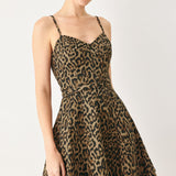 LEOPARD SWEETHEART WOVEN MINI DRESS