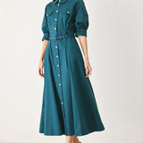 EVERYDAY TAILORED WOVEN MIDI DRESS