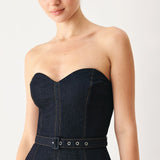 ICONIC INDIGO DENIM MIDI DRESS