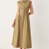 MOCHA MUSE WOVEN MIDI DRESS