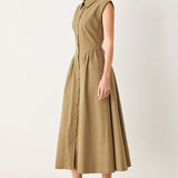 MOCHA MUSE WOVEN MIDI DRESS