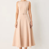 BLUSH HOUR WOVEN MIDI DRESS